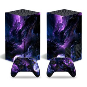 domilina full body vinyl skin decal sticker cover for series x console & controllers - purple space