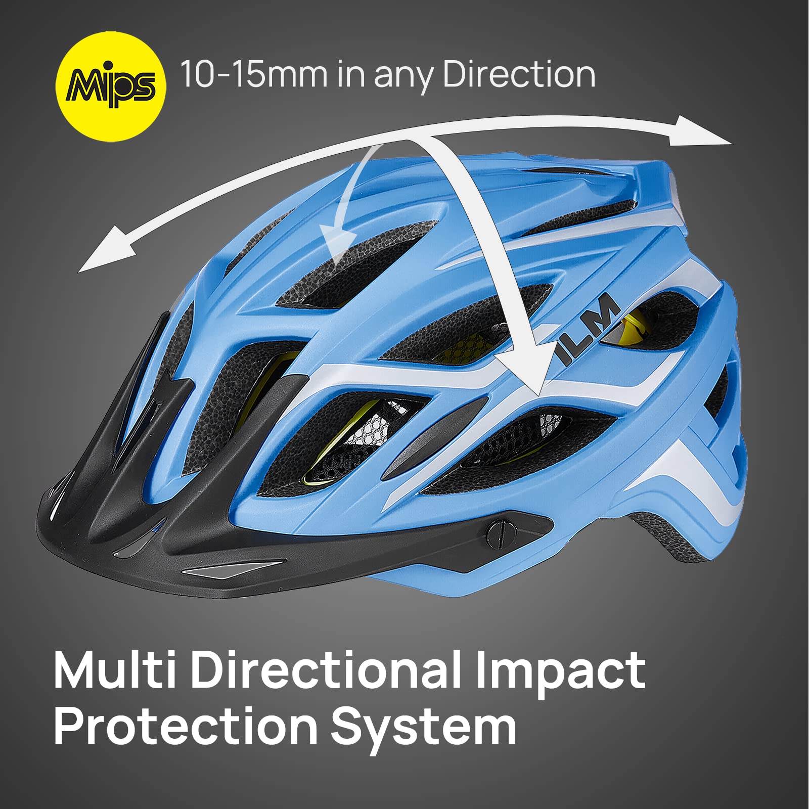 ILM MIPS Bike Helmet Adult Cycling Mountain Road Riding Helmet for Men Women Lightweight and Adjustable B3-23A