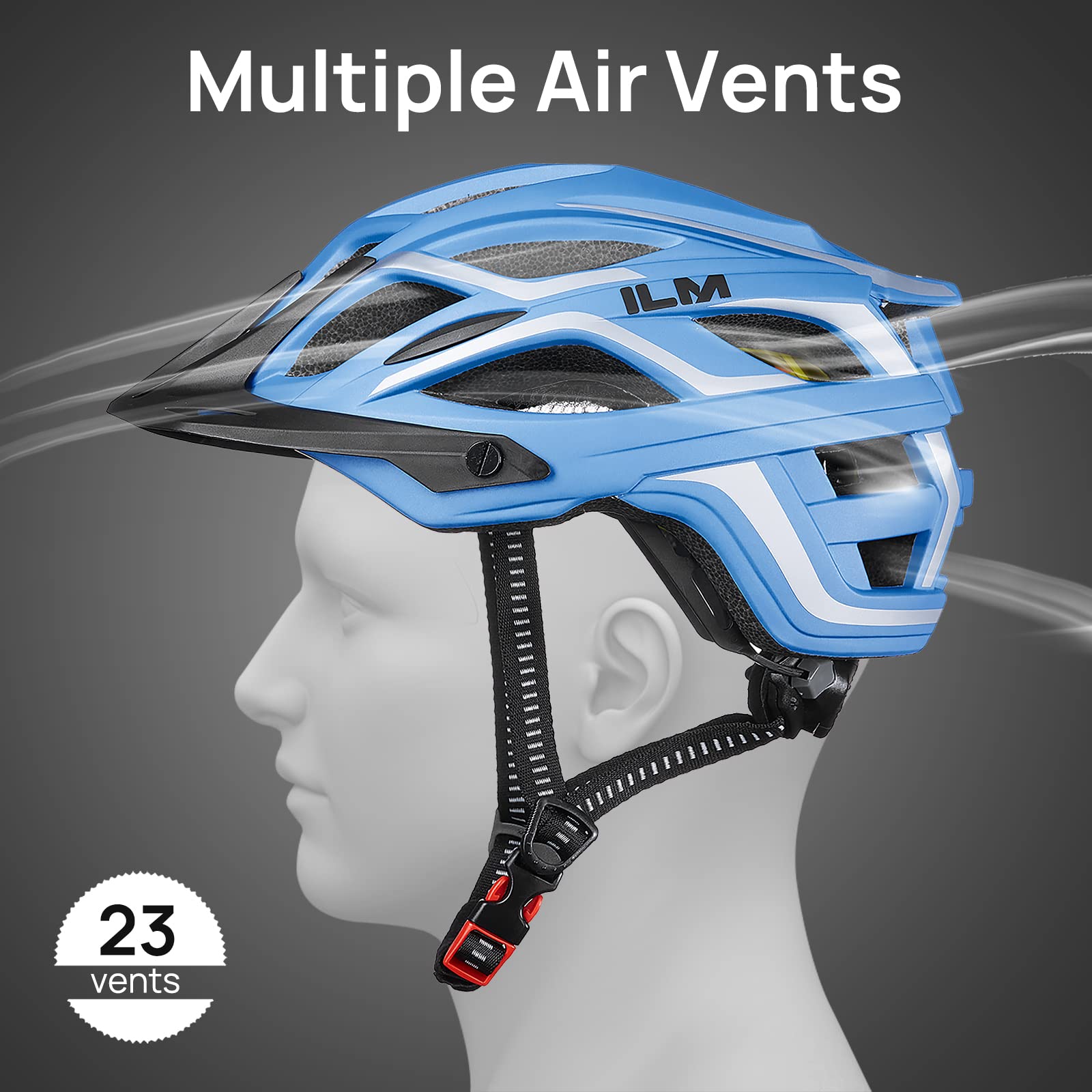 ILM MIPS Bike Helmet Adult Cycling Mountain Road Riding Helmet for Men Women Lightweight and Adjustable B3-23A