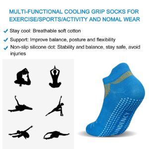 FUNDENCY Non Slip Yoga Socks for Women 6 Pairs, Anti-Skid Socks for Pilates Bikram Fitness Socks with Grips