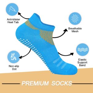 FUNDENCY Non Slip Yoga Socks for Women 6 Pairs, Anti-Skid Socks for Pilates Bikram Fitness Socks with Grips