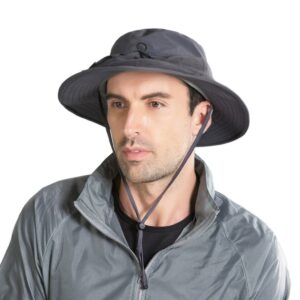 Fishing Hat Sun Protection Hat Mosquito Head Net for Outdoors Bucket Hat with Hidden Net Mesh Dark Gray