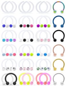 cisyozi 16g clear plastic septum rings jewelry flexible silicone horseshoes septum nose eyebrow smiley lip ring hoop cartilage helix rook daith earrings piercing jewelry retianer women men work sport