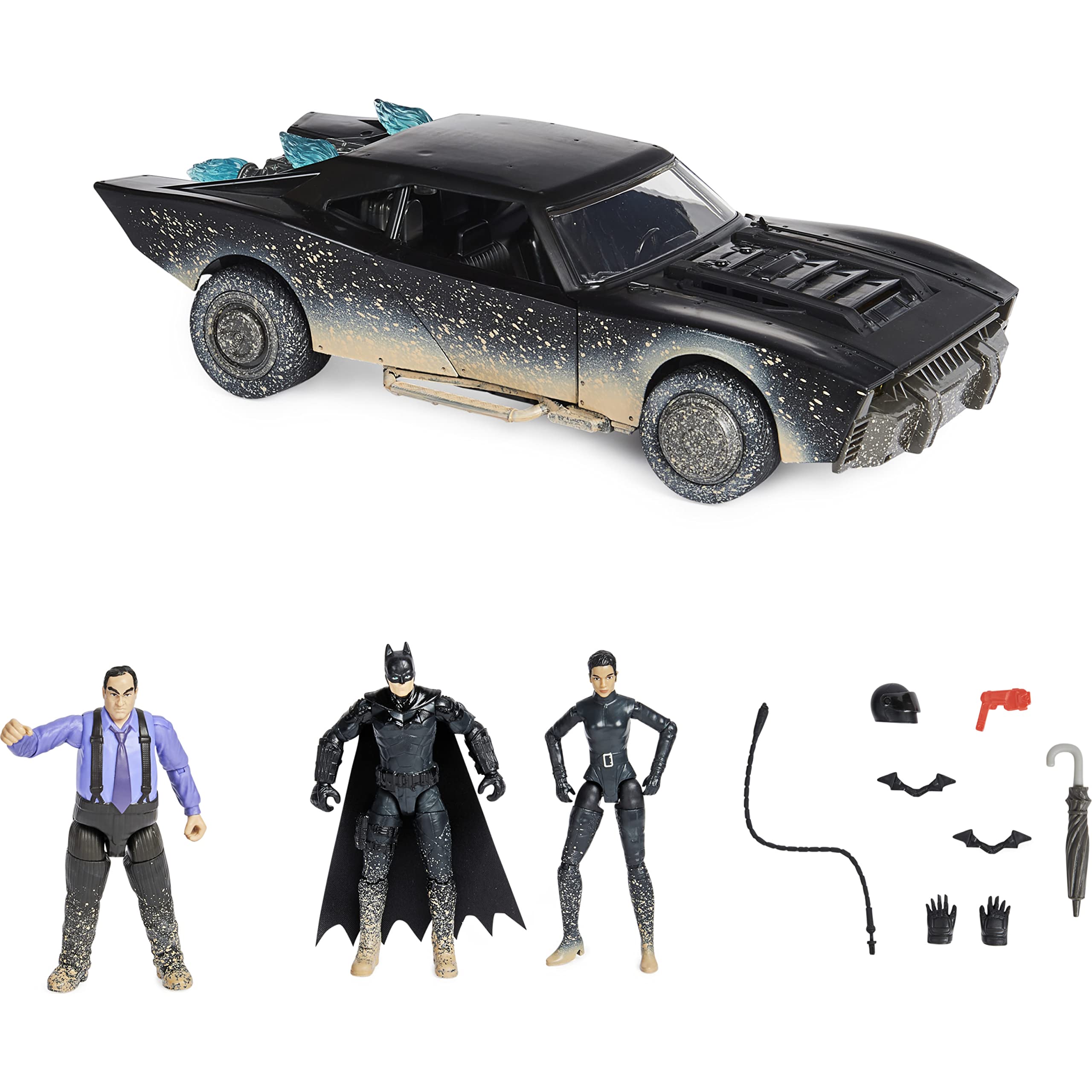 DC Comics, Ultimate Batman Set w/ Exclusive 4” Batman, Selina Kyle, The Penguin Action Figures, Batmobile, Batman Movie Kids Toys, Age 4 and up (Amazon Exclusive)