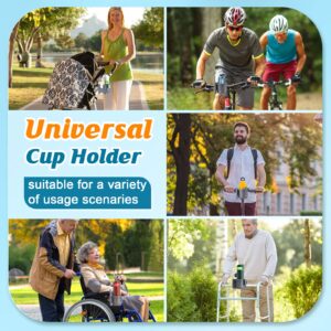 Guiseapue Stroller Cup Holder with Phone Holder, Bottle Holder for Wheelchair, Walker, Bike, Stroller Accessories for Uppababy, Nuna, Doona Stroller, Gifts for Her, Him, Kids (Grey)