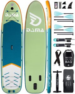 dama 12'2''*34''*6'' couple paddle board big sup board traveling board wide paddle boards stand up paddle board fishing board w/paddle board accessories, pack bag, floating 4pcs kayak paddle and pump