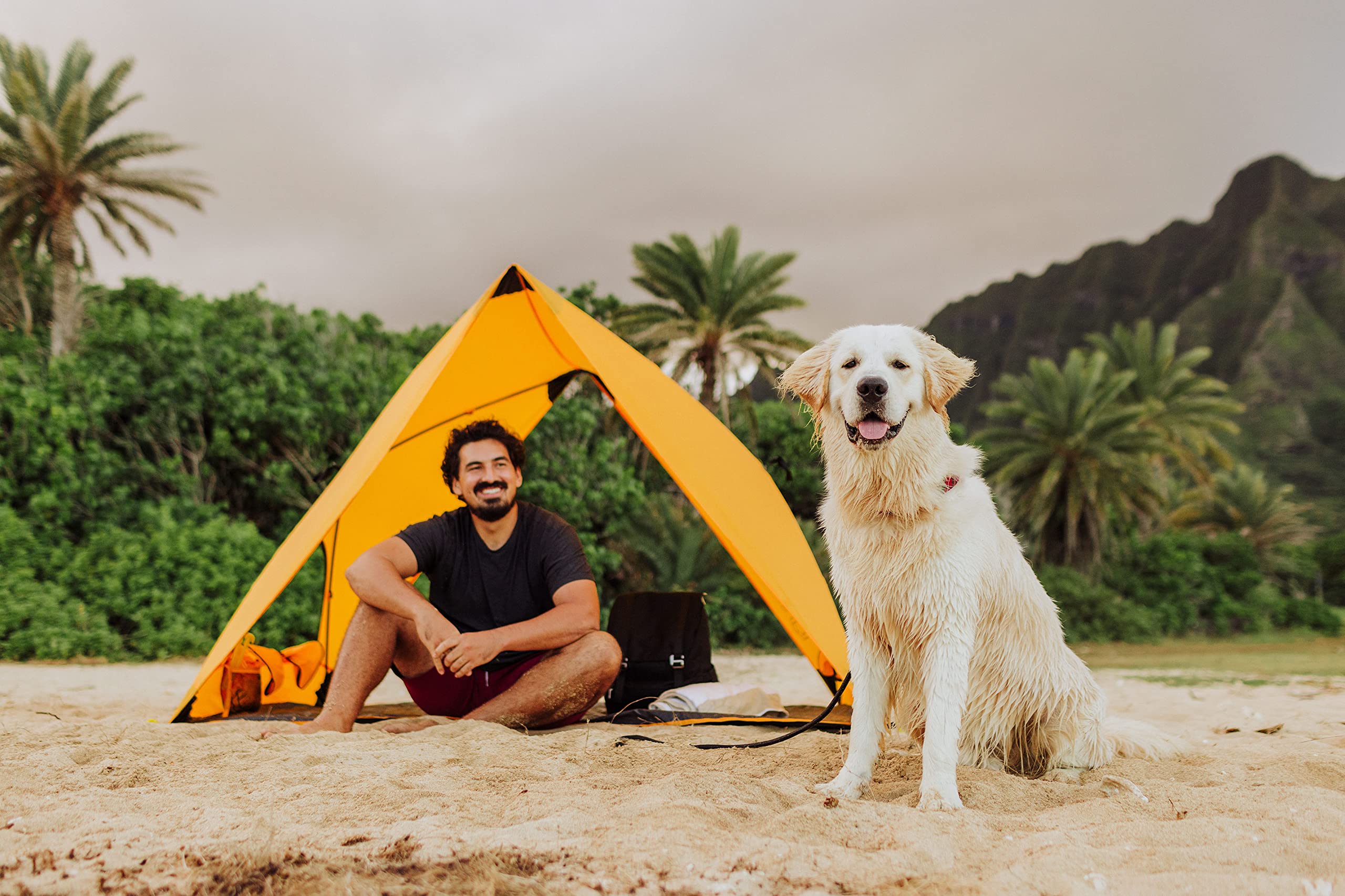 ONIVA - a Picnic Time brand - Pismo A-Frame Beach Tent - Pop Up Tent - Beach Shade, (Light Orange)