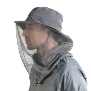 Fishing Hat Sun Protection Hat Mosquito Head Net for Outdoors Bucket Hat with Hidden Net Mesh Dark Gray