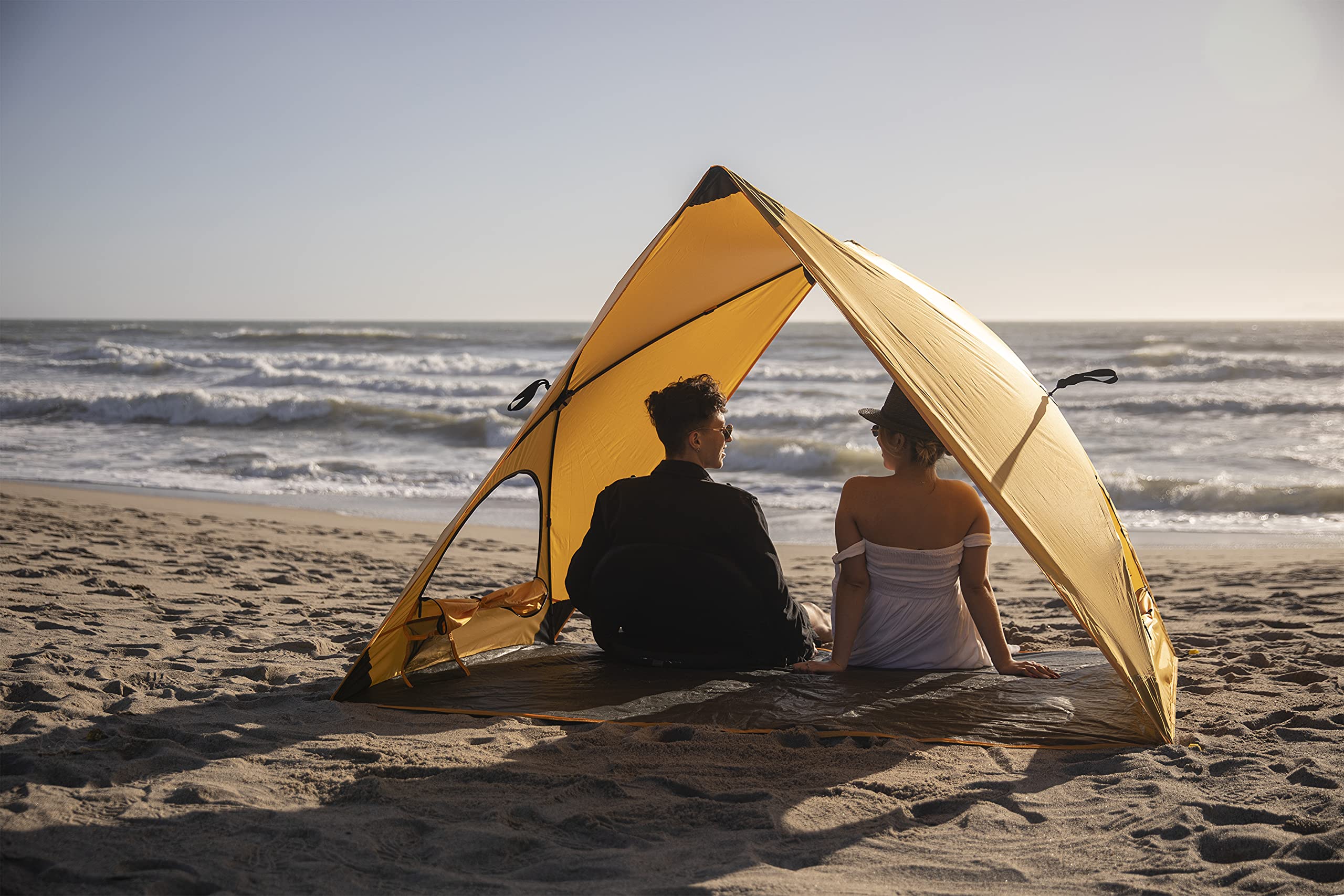 ONIVA - a Picnic Time brand - Pismo A-Frame Beach Tent - Pop Up Tent - Beach Shade, (Light Orange)