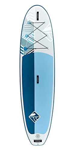 Boardworks Lūnr Inflatable Stand-Up Paddle Board (iSUP) | SUP Package Includes Three Piece Paddle, Carry Bag, Leash, Phone Case and Pump (SUP) Complete Kit | 10’5”, Blue/White