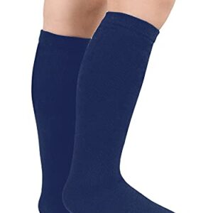 Kids Child Soccer Socks Knee High Tube Socks Toddler Girls Uniform Socks Cotton Cute Sport Stocking for Boys Girls 1 Pair Navy Blue One Size…