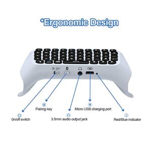 Donop Wireless Bluetooth Keyboard for PS5 Controller, Built-in Speaker & 3.5mm Audio Jack (White)