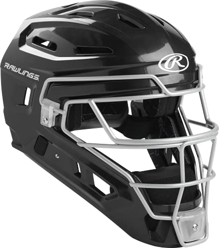 Rawlings | RENEGADE 2.0 Catcher's Helmet | Baseball | Senior (7 1/8" - 7 1/2") | Black/Silver