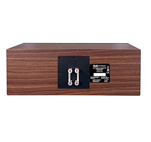 ELAC Uni-Fi Reference 3-Way 5-1/4" Center Speaker, Oak or Walnut Center Speaker for Home Theater, Black Baffle with Walnut Sides