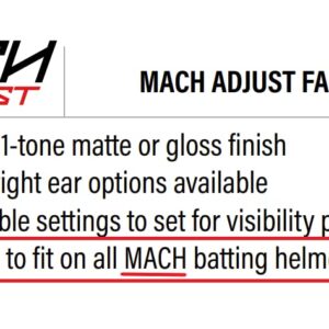 Rawlings | MACH Adjust Extension Piece | Adjustable Face Guard | Matte Black | Right-Handed Batter