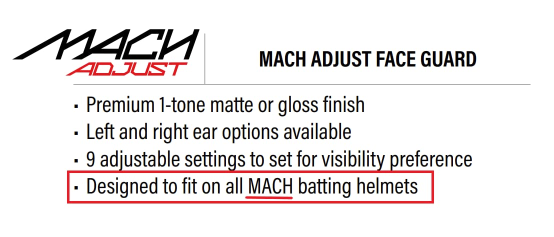 Rawlings | MACH Adjust Extension Piece | Adjustable Face Guard | Matte Black | Right-Handed Batter