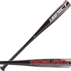 rawlings impact 2022 bbcor 2 5/8" baseball bat drop -3, 32"/29oz, black/red