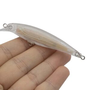 10PCS Unpainted Fishing Lures Blank Hard Minnowbait Fishing Lure Blanks 7.7cm 3.6g Crankbait Artificial Hard Bait Carp Pike Bass Wobblers Deep Diving Fishing jerkbait with Free Eye 5mm