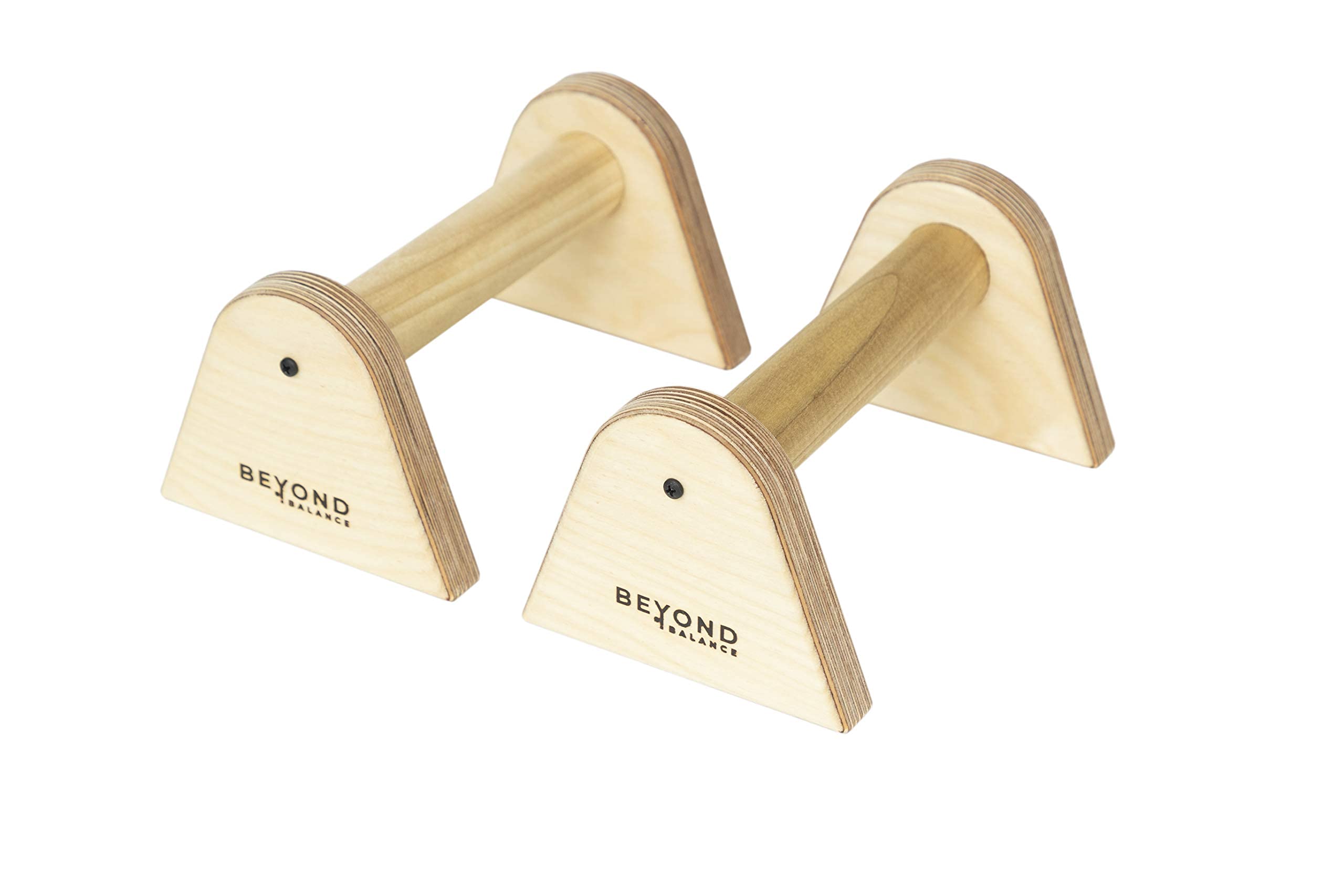 Beyond Balance Wood Parallettes Push-up Bar Dip Station | Handstands Planche Push-ups L-sits Dips Acrobatics (Small)