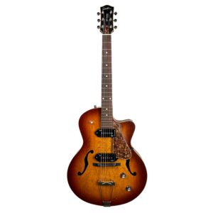 Godin 6 String Electric Guitars, Right Hand, Cognac Burst, Hollow-Body (050987)