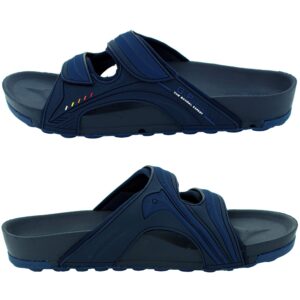 Gold Pigeon Shoes GP Pirogue Orthoheel Slide Sandal: 9030 Navy, Women Size 13 & Men Size 11-11.5 (9030-navy-44)