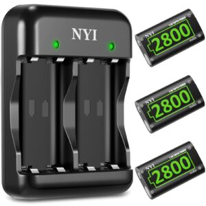 NYI Fast Charging 3×2800mAh Xbox Controller Battery Pack with Charger, Xbox Rechargeable Battery Pack for Xbox One/Xbox Series X|S/Xbox One S/Xbox One X/Xbox One Elite Controller