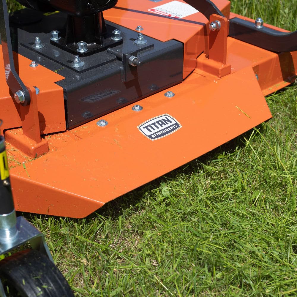 Titan Attachments 3 Point PTO Finish Mower, 48" Cutting Width, Category 1 Hitch, Rear Discharge, Requires 18-30 HP Tractor, Low-Noise Cast Iron Gearbox