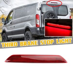 WPFC LED Third Brake Light Cargo Light High Mount Stop Light for Ford Transit 150 250 350 MK8 Custom 1899968 Rear Central High Level Brake Light Lamp Replacement,Red, Standard