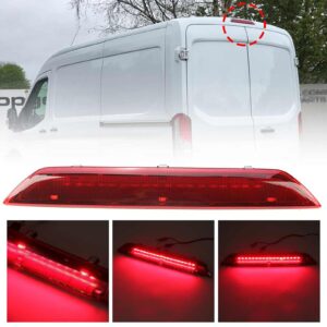 WPFC LED Third Brake Light Cargo Light High Mount Stop Light for Ford Transit 150 250 350 MK8 Custom 1899968 Rear Central High Level Brake Light Lamp Replacement,Red, Standard