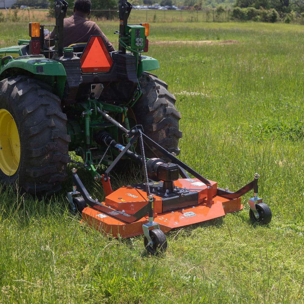 Titan Attachments 3 Point PTO Finish Mower, 48" Cutting Width, Category 1 Hitch, Rear Discharge, Requires 18-30 HP Tractor, Low-Noise Cast Iron Gearbox