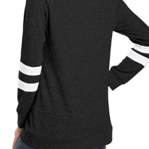 Ahacool Womens Sweatshirts Long Sleeve Shirts for Women Crewneck Sweatshirt(Black L)