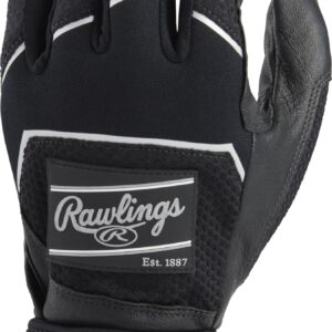 Rawlings | WORKHORSE Baseball Batting Gloves | Compression Strap | Adult Large | Black