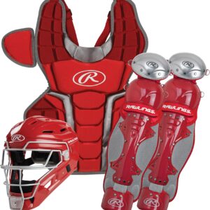 Rawlings | RENEGADE 2.0 Catcher's Set | Baseball | NOCSAE Certified | Adult 15+ | Scarlet/Silver