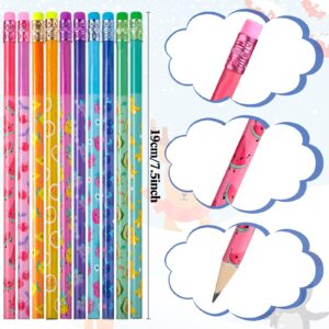 Outus 60 Pieces Scented Pencils for Kids Scented Pencils Bulk with Erasers Fruit HB Graphite Pencil School Classroom Stationery Party Reward Supplies for Boys Girls