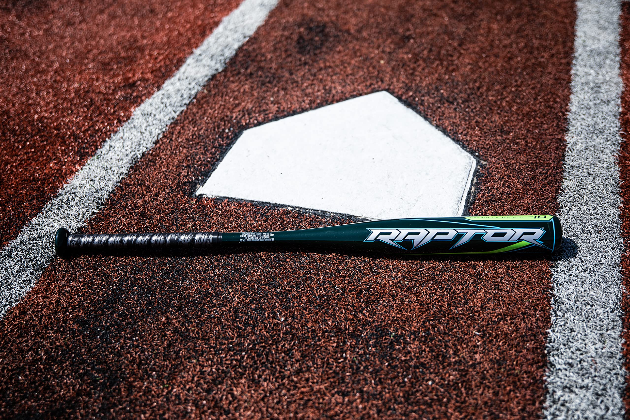 Rawlings RAPTOR USA Baseball Bat | -10 | 1 Pc. Aluminum | Dark Green | 27 inch