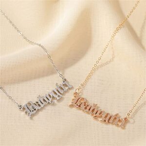 coadipress Old English Babygirl Necklace for Women Unique 18k Gold Silver Plated Adjustable Words Stainless Steel Clavicle Chain Necklaces Jewelry Birthday Gift (Silver)