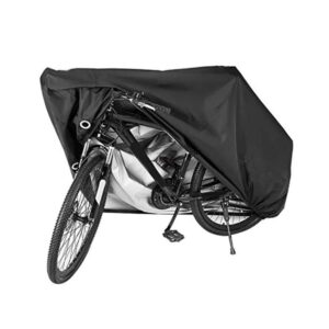 Bike Cover Waterproof Outdoor Bicycle Covers for Mountain and Road Bikes, Rain Sun UV，Bikes with Lock Holes & Storage Bag (Black)