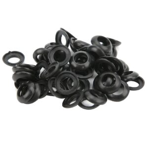 Winding Check Ring, 60pcs Black Silicone Fishing Rod Trim Ring to Enhance the Binding Force of the Rod Body to Prevent the Rod Body from Being Damaged, for Fly, and Casting Fishing Rods(11mm)