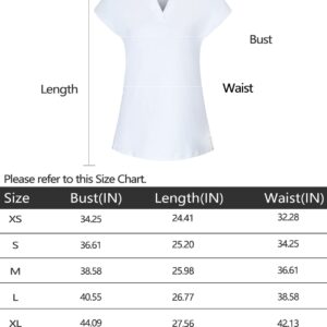 Vidusou Golf Shirts for Women,Tennis Polo Womens Short Sleeve Athletic T-Shirts Sport Active Workout Golf Apparel Running Outdoor Clothes White XL