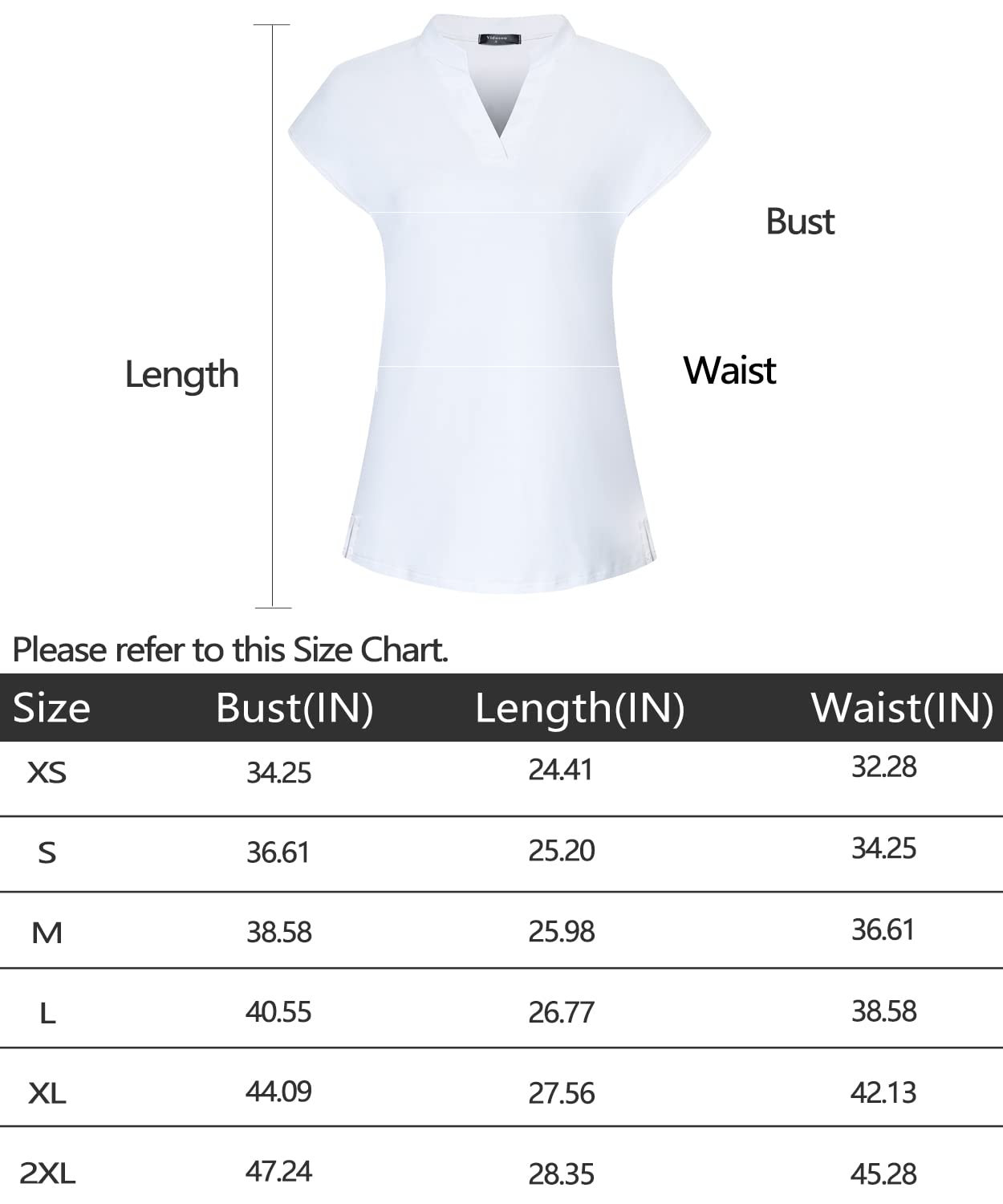 Vidusou Golf Shirts for Women,Tennis Polo Womens Short Sleeve Athletic T-Shirts Sport Active Workout Golf Apparel Running Outdoor Clothes White XL