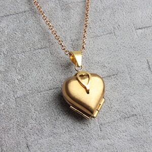 Acxico 1Pcs Gostear Cute Four leaf Clover Love Heart Pendant Photo Locket Necklace That Holds 4 Pictures for Women, Gold