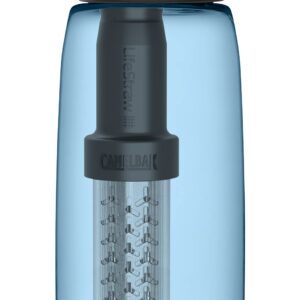 CamelBak eddy+ Water Filter Water Bottle by LifeStraw Integrated 2-Stage Filter Straw - For Hiking, Backpacking, Travel, and Emergency Preparedness - 32oz Tritan Renew, True Blue