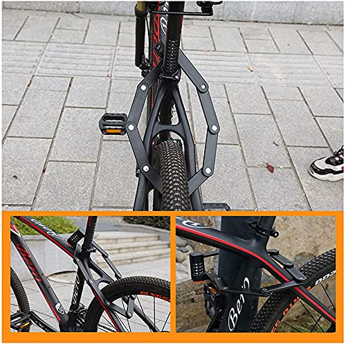 Folding Bike Lock with 4 Password Anti-Theft Heavy Duty Bicycle Security Combination Chain Lock with 8 High Security Hardened Metal Fold Chain Heavy Duty Alloy Steel Foldable Lock