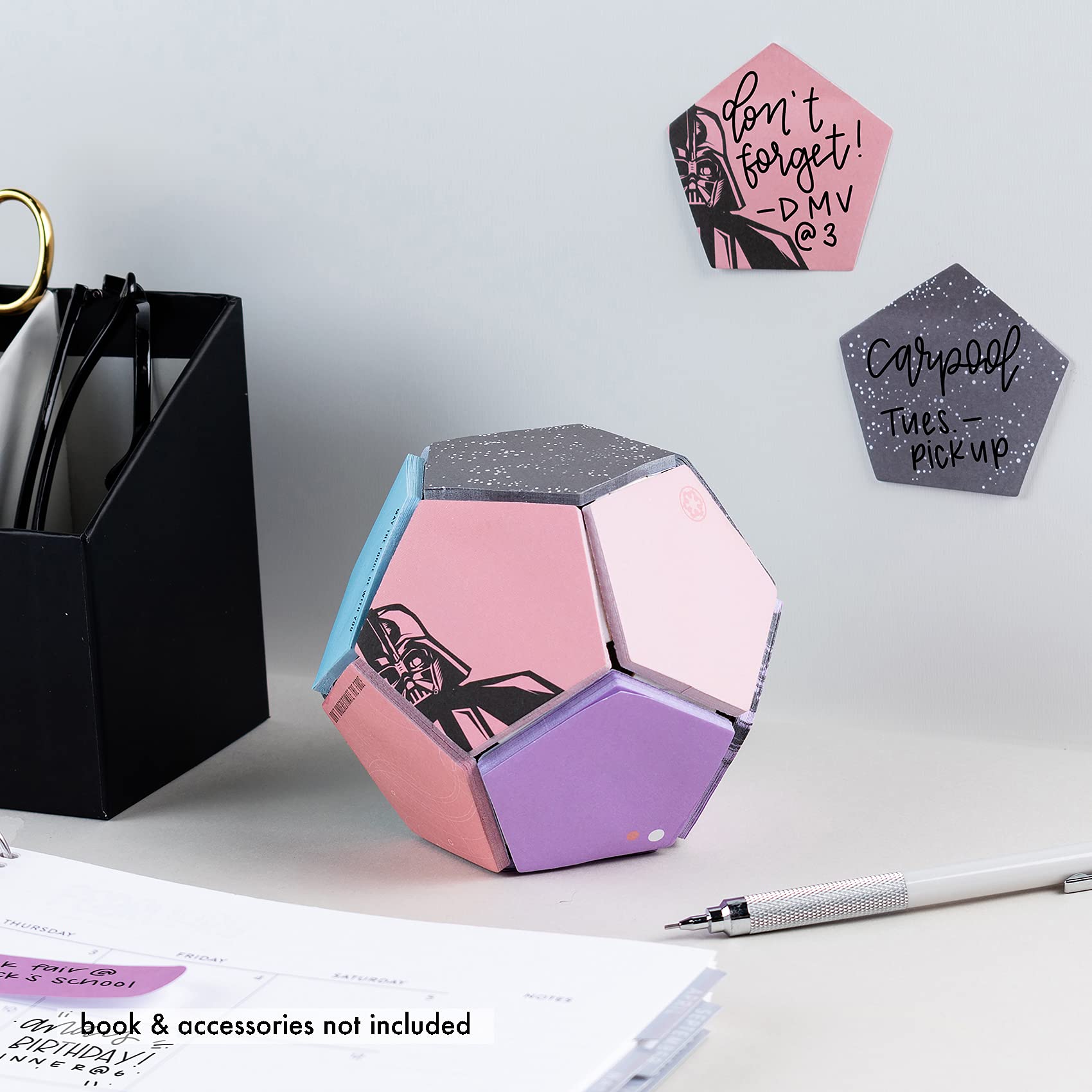 Star Wars Sticky Note Ball - 300 Adhesive Pentagon-Shaped Sheets, 12 Uniquely Designed 25 Sheets Per Pad, Each Measures 1.5" x 1.5", Versatile Notes by Erin Condren.