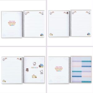 Erin Condren 7" x 9" Spiral Bound College Ruled Notebook - Hello Kitty & Friends Special Edition, 160 Lined Pages, 80 Lb Thick Mohawk Paper, Stickers Included