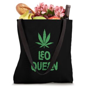 Leo Queen Weed Marijuana Leaf Cannabis Horoscope Astrology Tote Bag