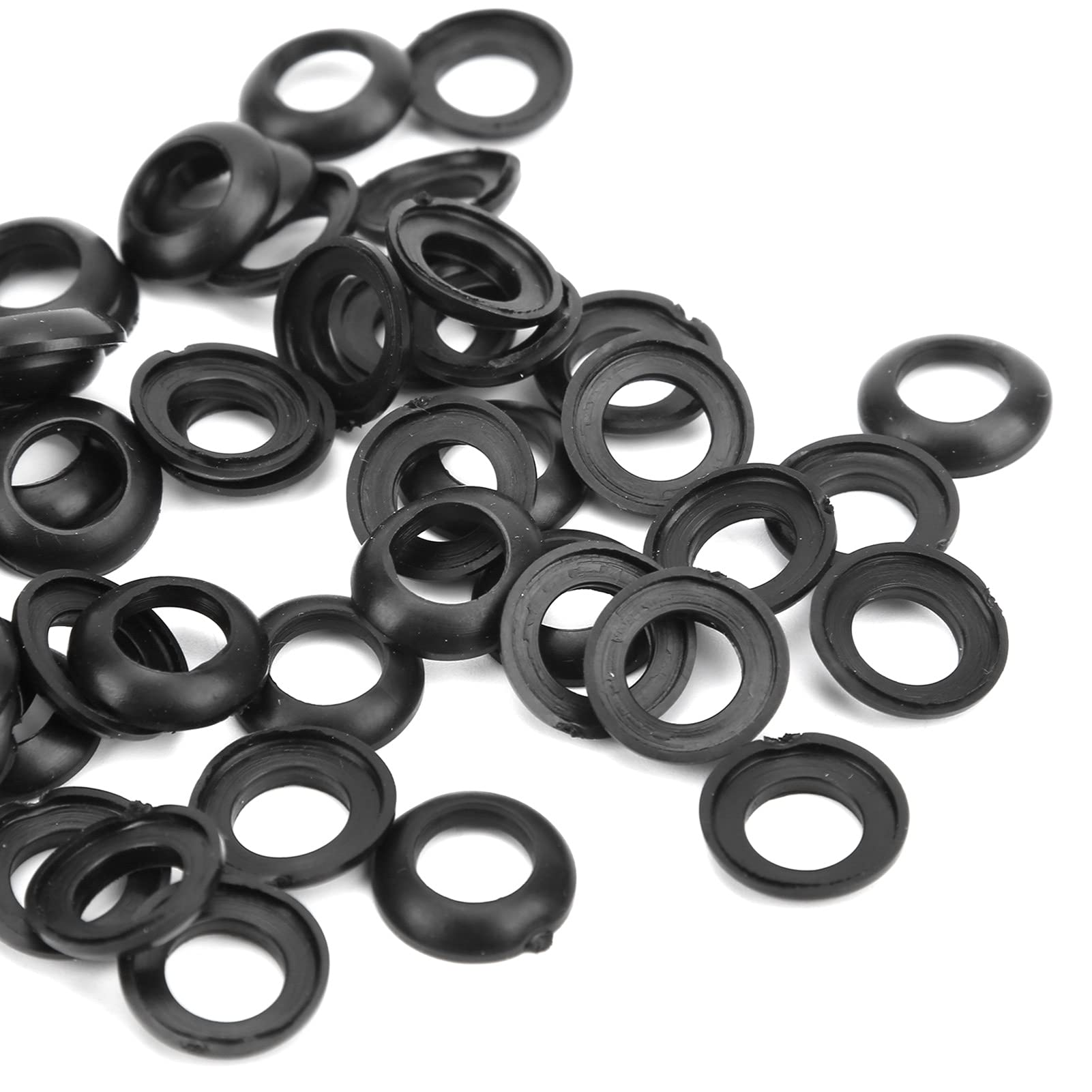 Winding Check Ring, 60pcs Black Silicone Fishing Rod Trim Ring to Enhance the Binding Force of the Rod Body to Prevent the Rod Body from Being Damaged, for Fly, and Casting Fishing Rods(11mm)