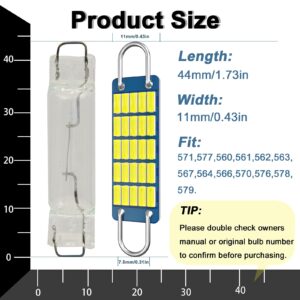 Anourney 561 Led Bulb,Super Bright White 4014 Chips Latest 44mm Rigid Loop 1.73in Festoon bulbs,Replacement for Car Interior Map Dome Courtesy Lights,561 562 567 Led Bulbs(Pack of 4)