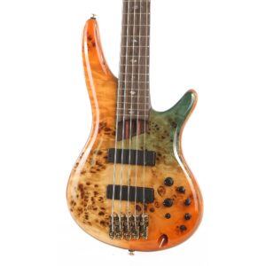 Ibanez SR1605DW SR Premium 5-String Electric Bass Guitar, Bound Panga Panga Fretboard, Autumn Sunset Sky