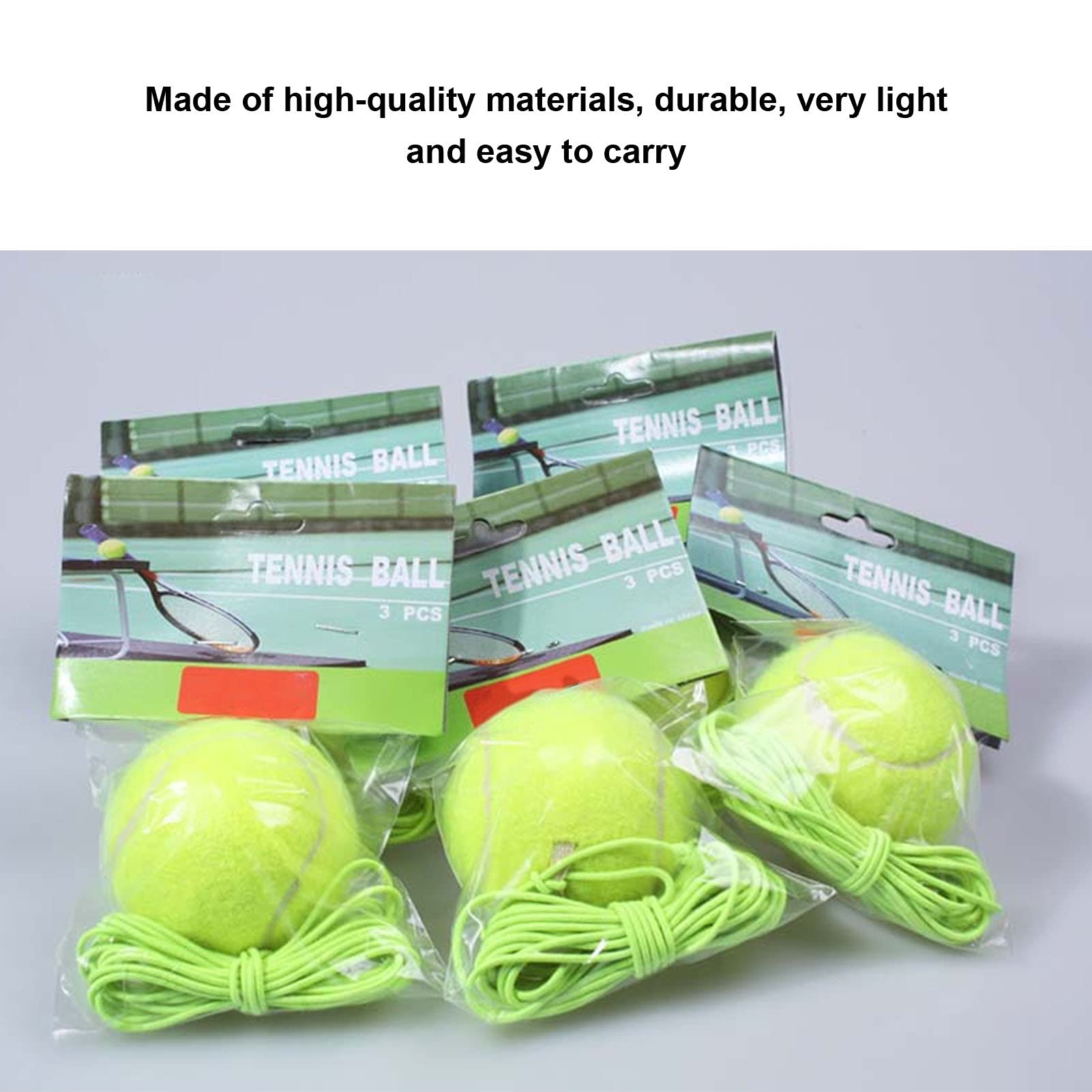 Shanrya Elastic Rope Tennis Ball, Tennis Training Ball with String Tennis Ball Training Tool Tennis Balls Bulk for Tennis Courts for Beginners Tennis Players